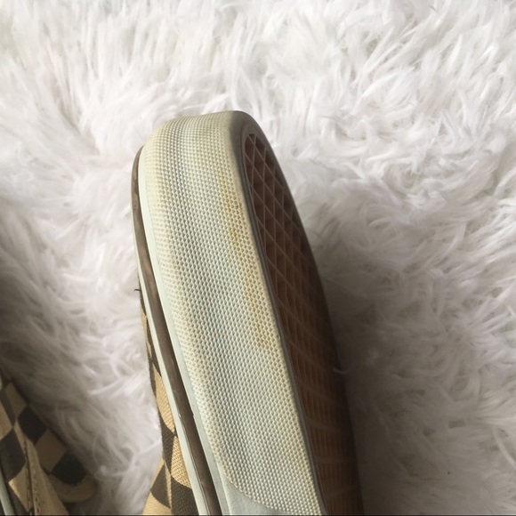 Vans Slip On Brown and Tan Checkerboard Shoes - Picture 5 of 6